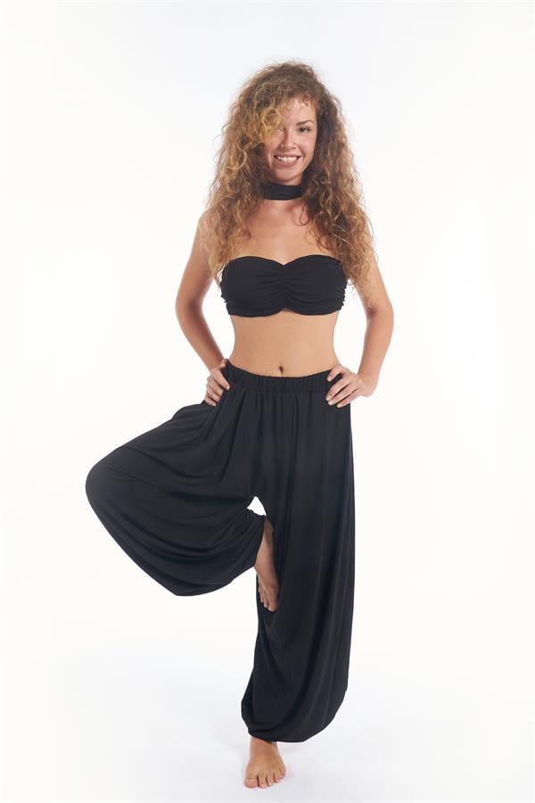 Flowy Boho Black Pantolon