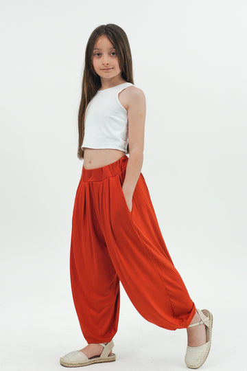Tarçın Viskon Flowy Pant - Kız Çocuk