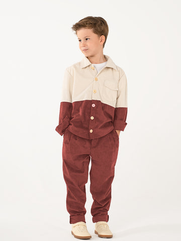 Bordo Kadife Retro Ceket - Carrot Pantolon Takım