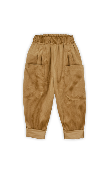 Camel Kadife Boyfriend Pantolon