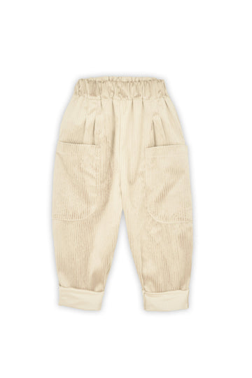 Krem Kadife Boyfriend Pantolon