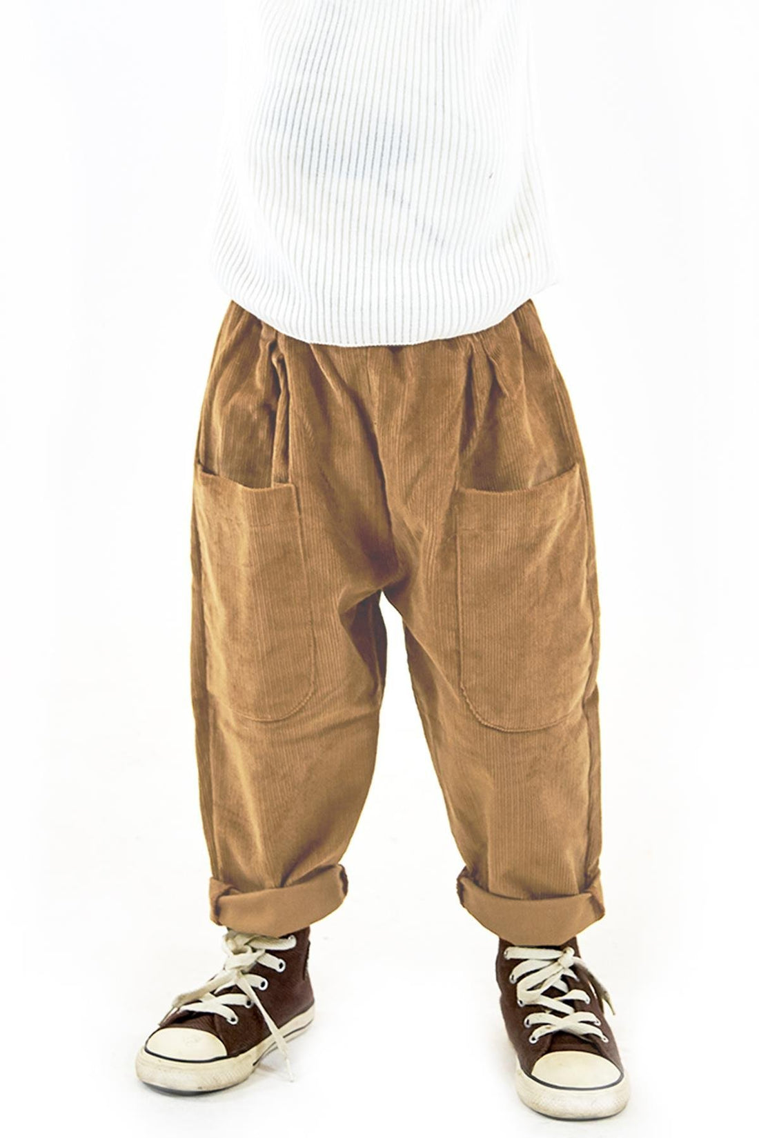 Camel Kadife Boyfriend Pantolon
