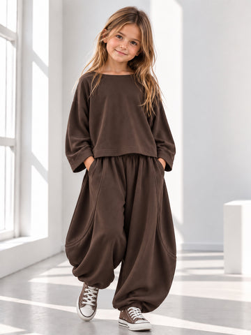 Modal Zipper Tracksuit - Brown
