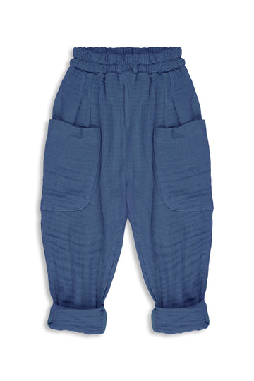 Boyfriend İndigo Müslin Pantolon