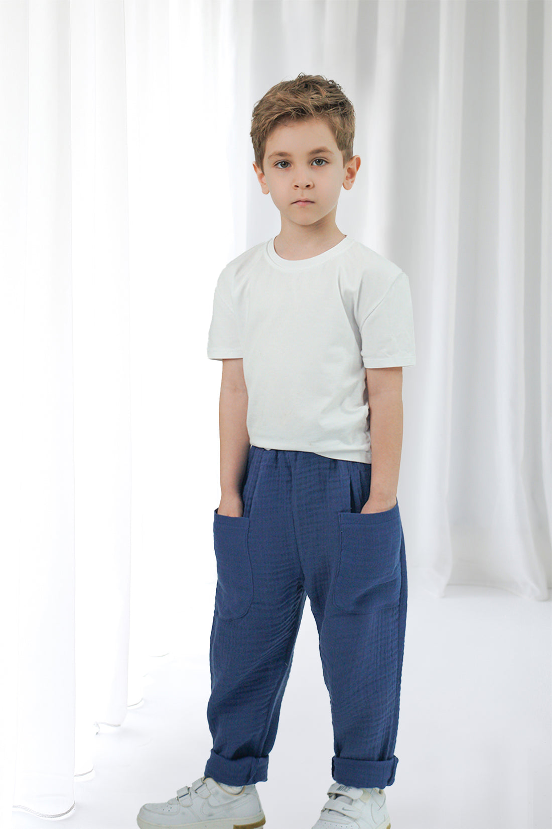 Boyfriend İndigo Müslin Pantolon