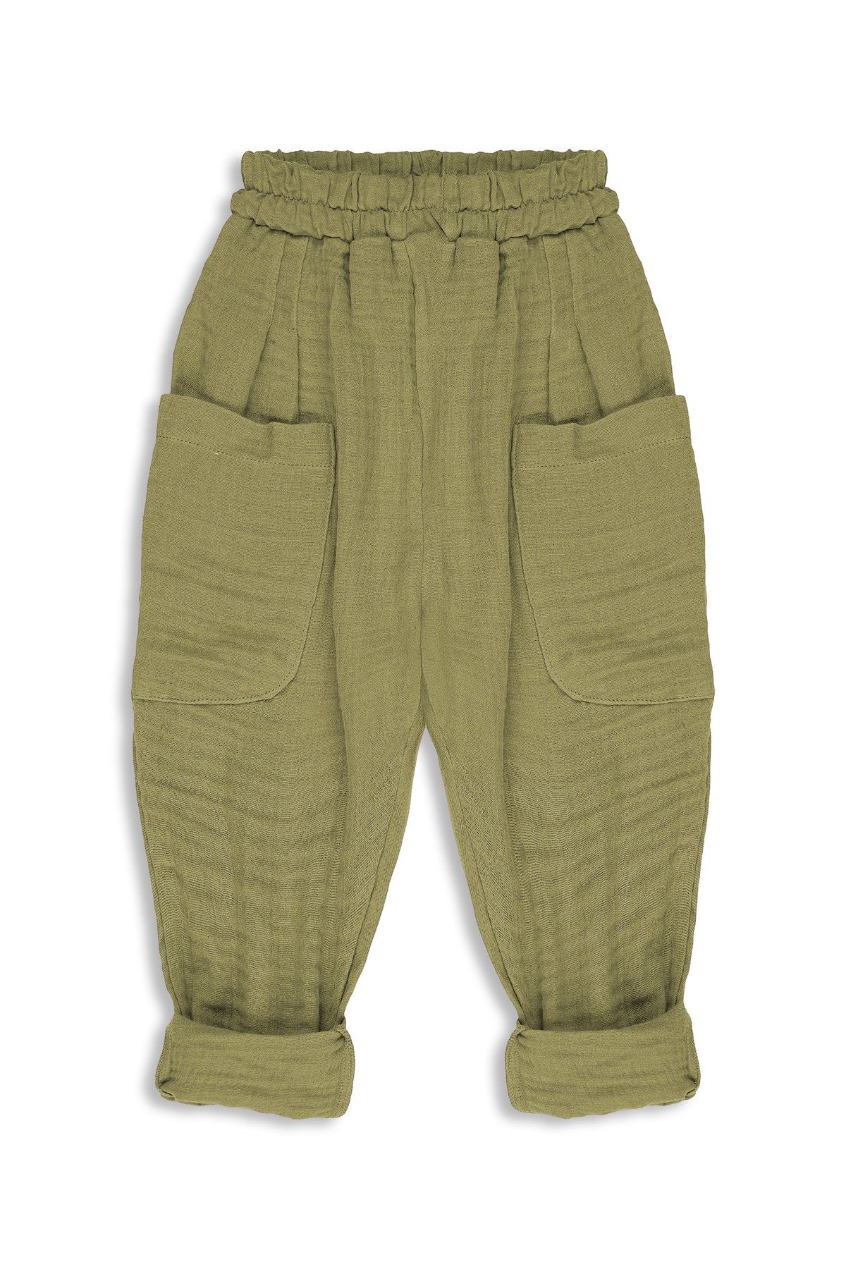 Boyfriend Yağ Yeşili Müslin Pantolon