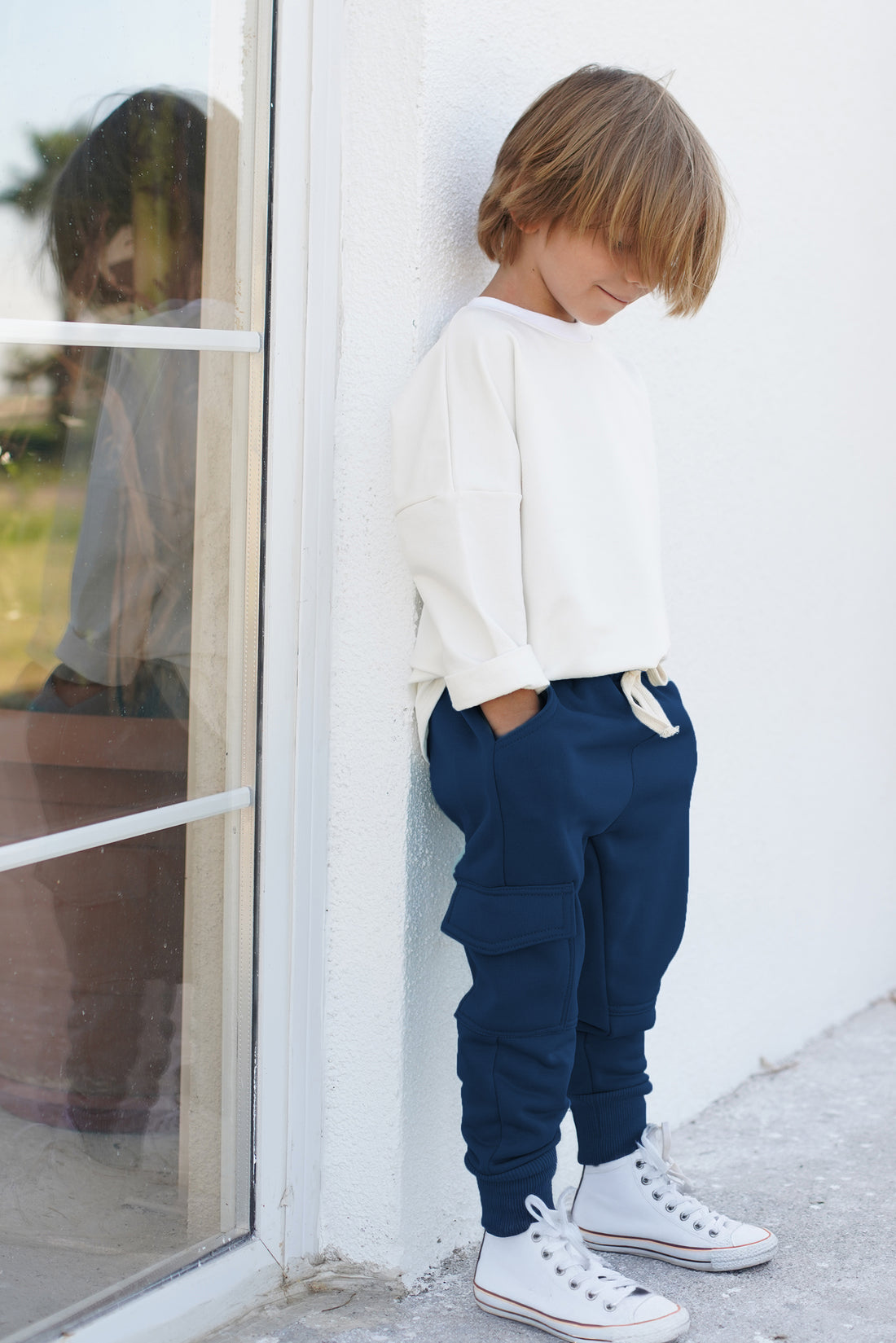 2Li Paket Erkek Çocuk Eşofman Altı 3 İplik Şardonlu (Lacivert,Gri)