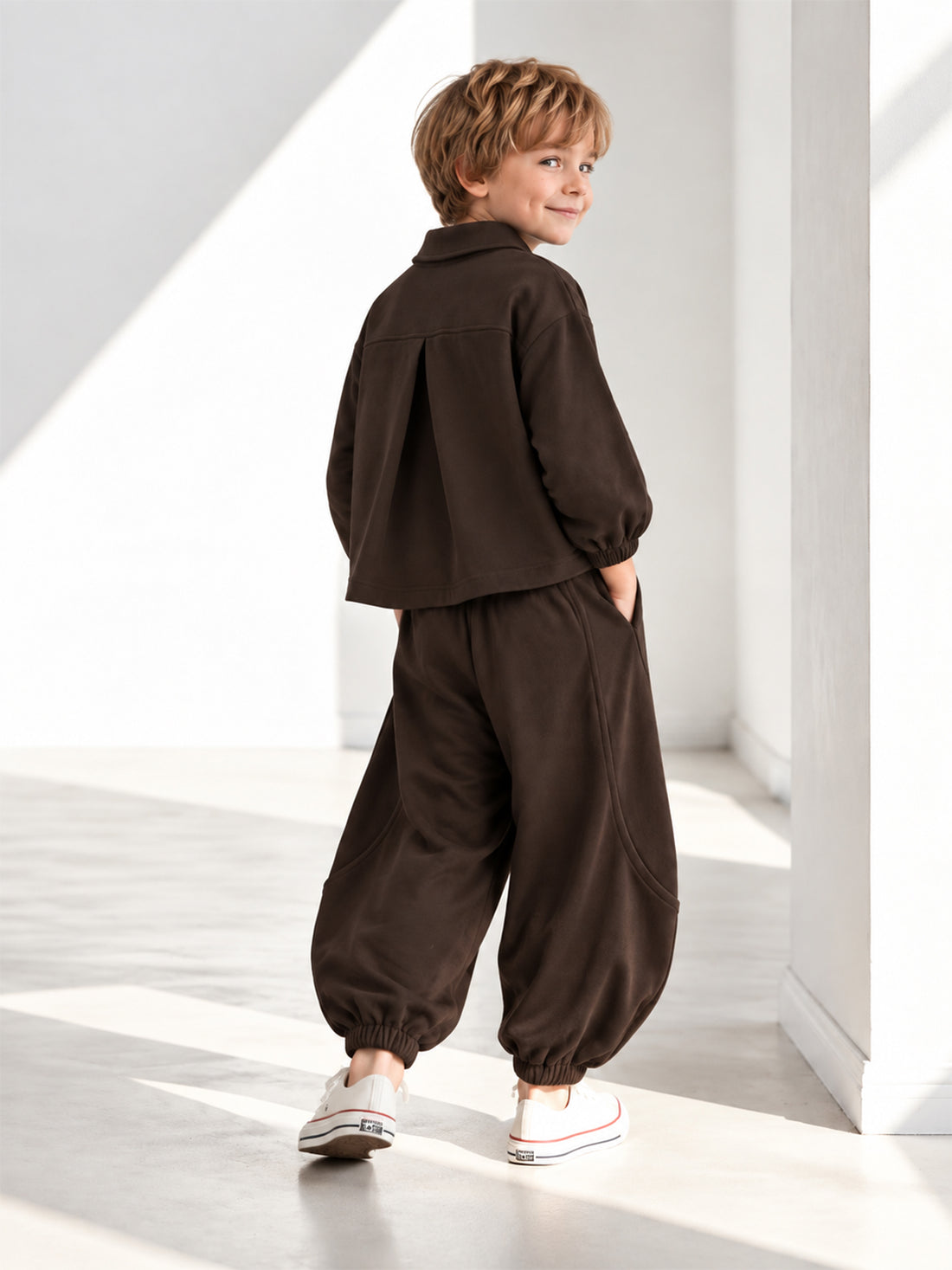 Modal Zipper Tracksuit - Brown