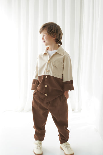 Kahve Retro Ceket - Carrot Pantolon Takım