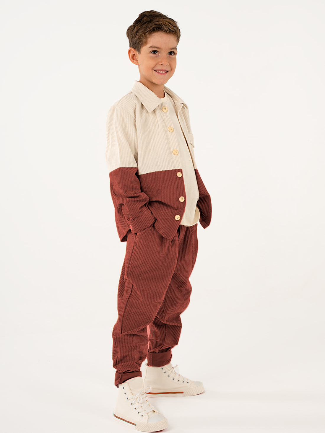 Bordo Kadife Retro Ceket - Carrot Pantolon Takım
