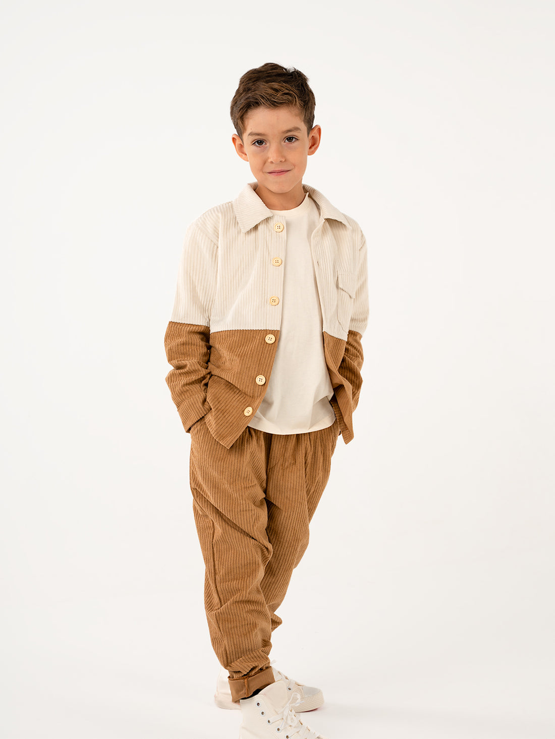 Camel Kadife Retro Ceket - Carrot Pantolon Takım