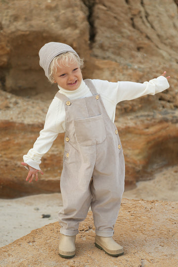 Taş Rengi Kadife Velvet Askılı Tulum