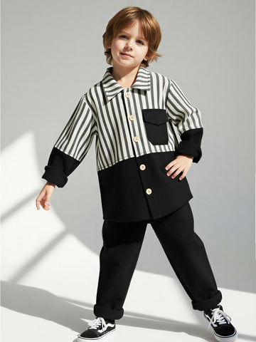 Siyah Beyaz Twix Retro Ceket - Siyah Keten Carrot Pantolon Takım