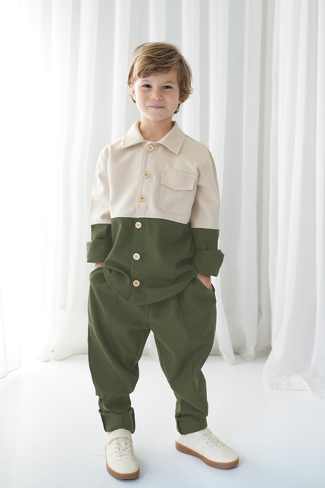 Yeşil Retro Ceket - Carrot Pantolon Takım